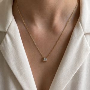 square stone minimal pendant