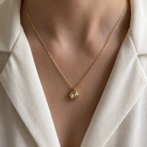 Minimalist Rhinestone Cube Pendant