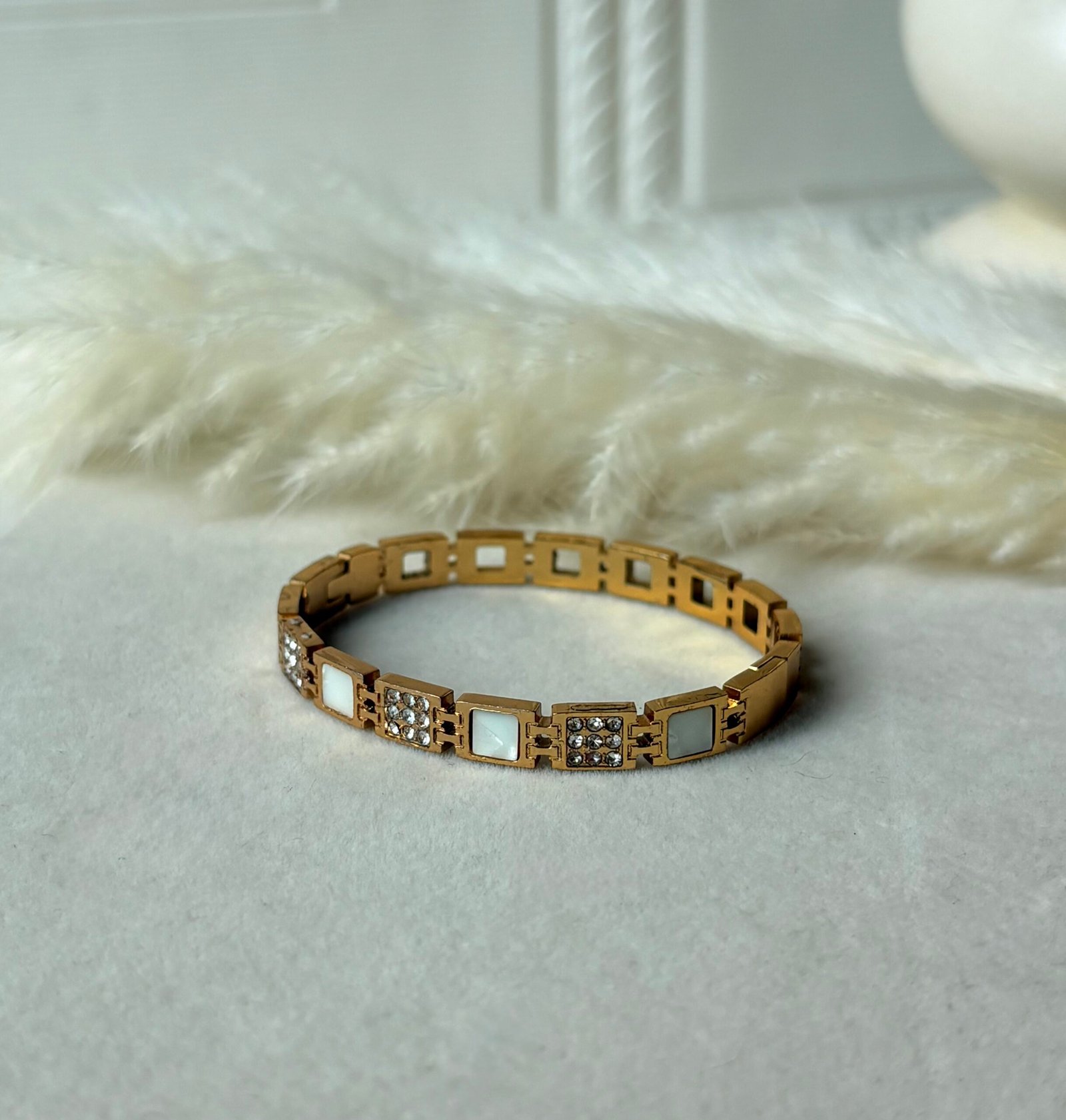 Mosaic Square Alternating Bangle - Image 2