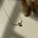 Invesible white stone neck chain
