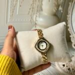 Swarovski Gold Kite-Shape Watch with White Dial