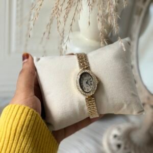Vintage Oval Gold Link Bracelet Watch