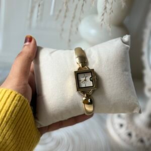 Cartino Minimalist Square Gold Bangle Watch