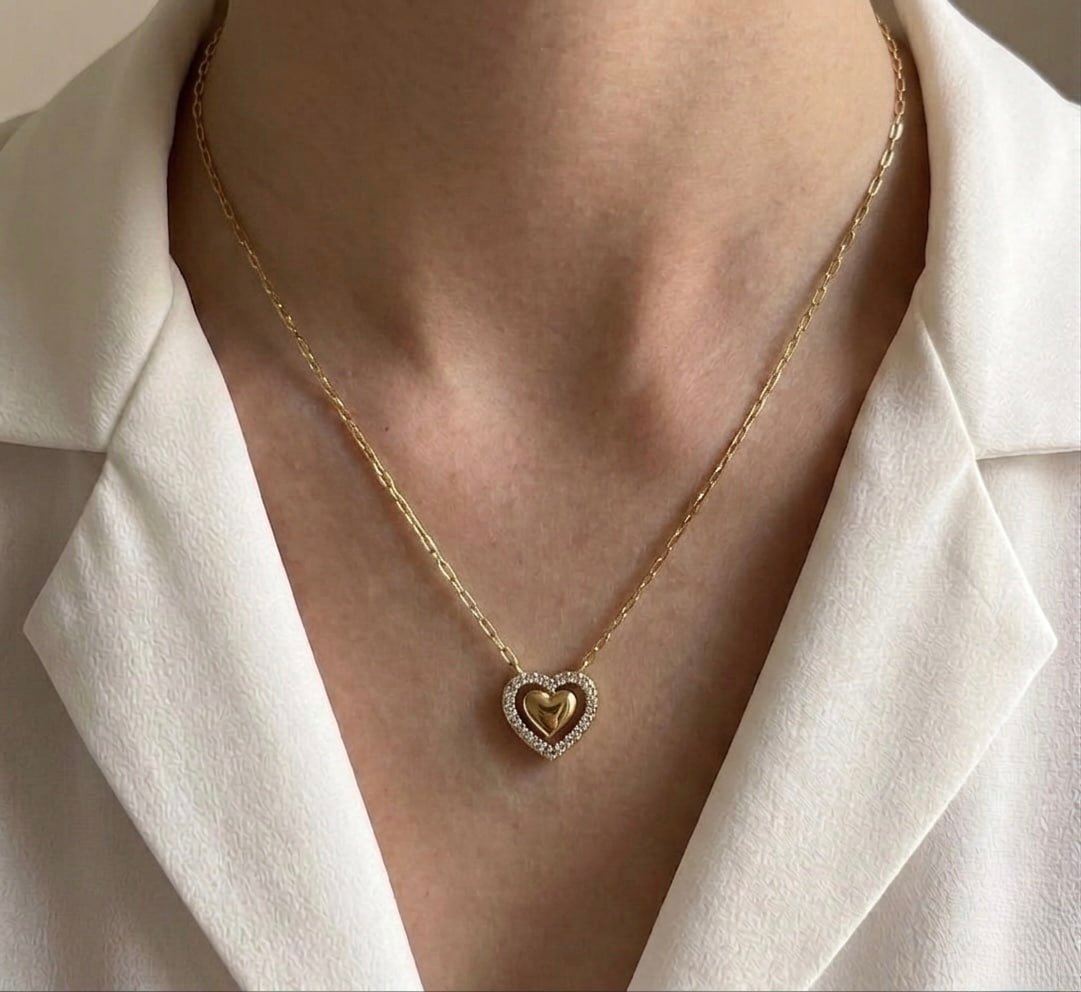 Minimal heart stone pendant - Image 4