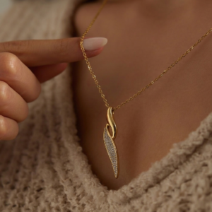 Leaf Shaped Crystal Pendant