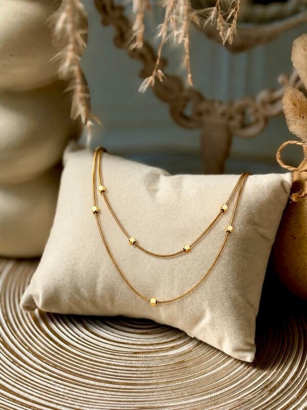 Geometric Dual Strand Necklace