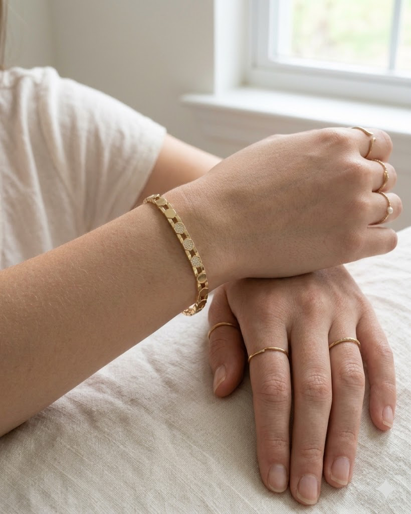 Honeycomb Hexagon Link Bangle - Image 3