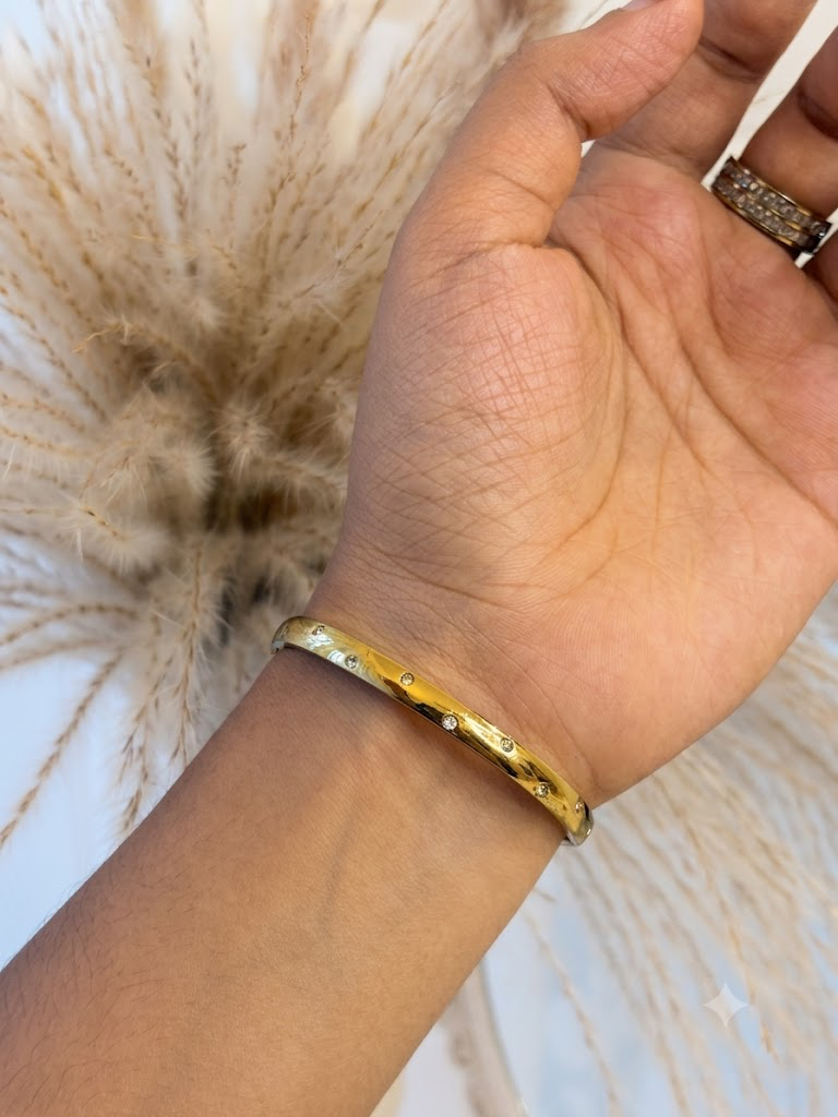 Stone-studded Gold Bangle