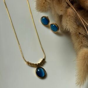 blue Gemstone pendant & earring