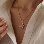 pink butterfly pendant