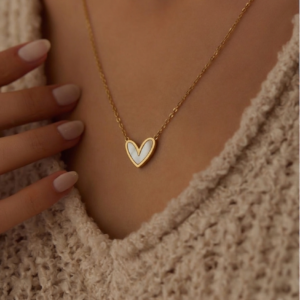 white heart pendant