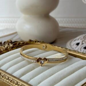 Heart Solitaire Bangle