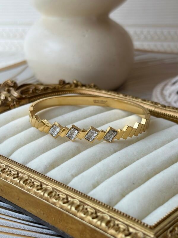 Baguette-Cut Stones bangle