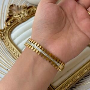 Gold spiked baguette bangle