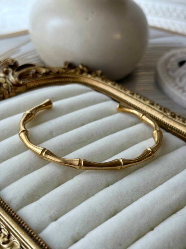 Gold bamboo cuff bracelet