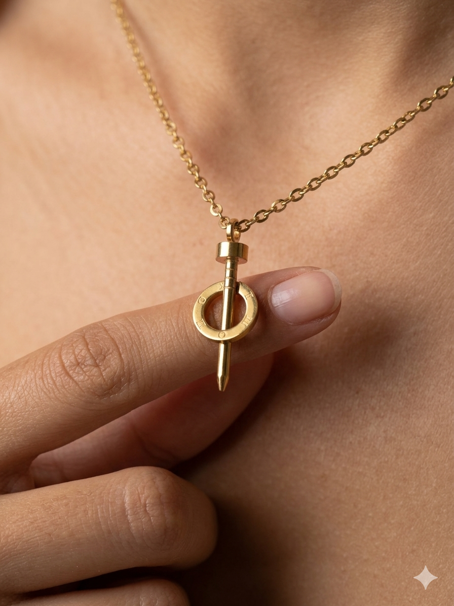 nail pendant necklace