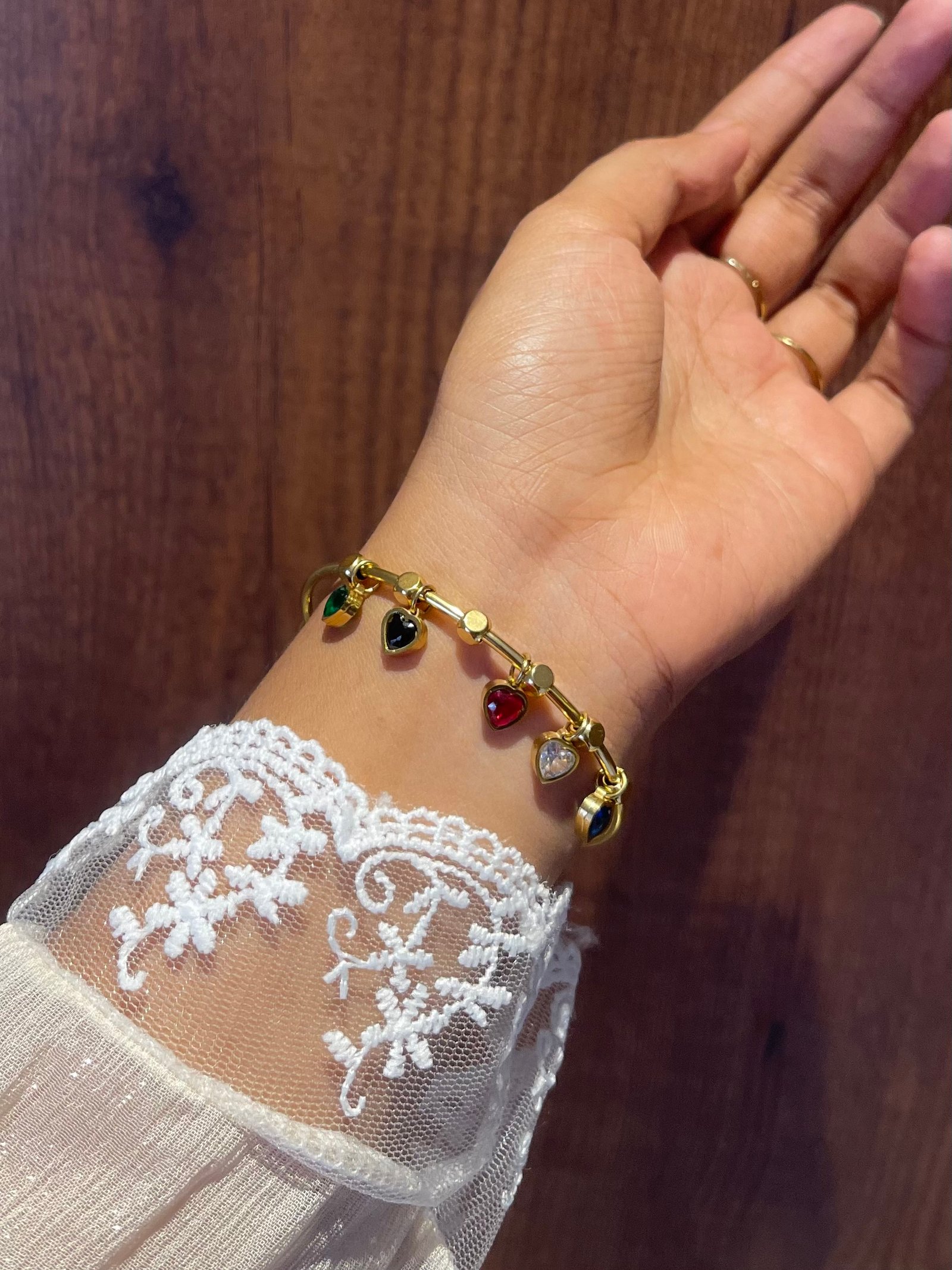 multi heart charm bangle - Image 3